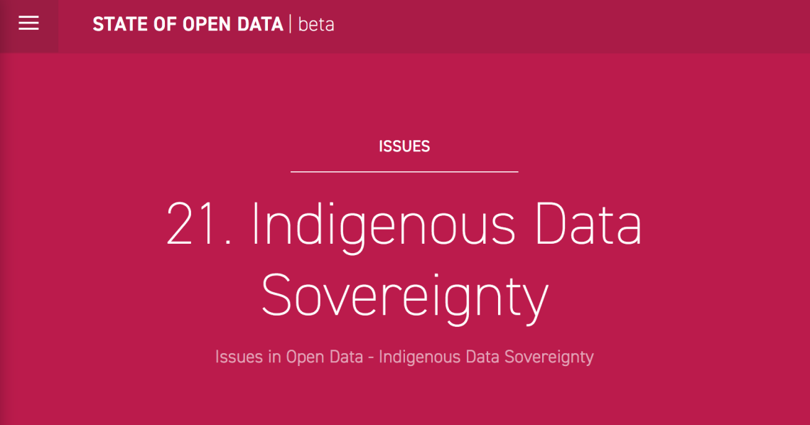 Issues In Open Data: Indigenous Data Sovereignty | NNI Database